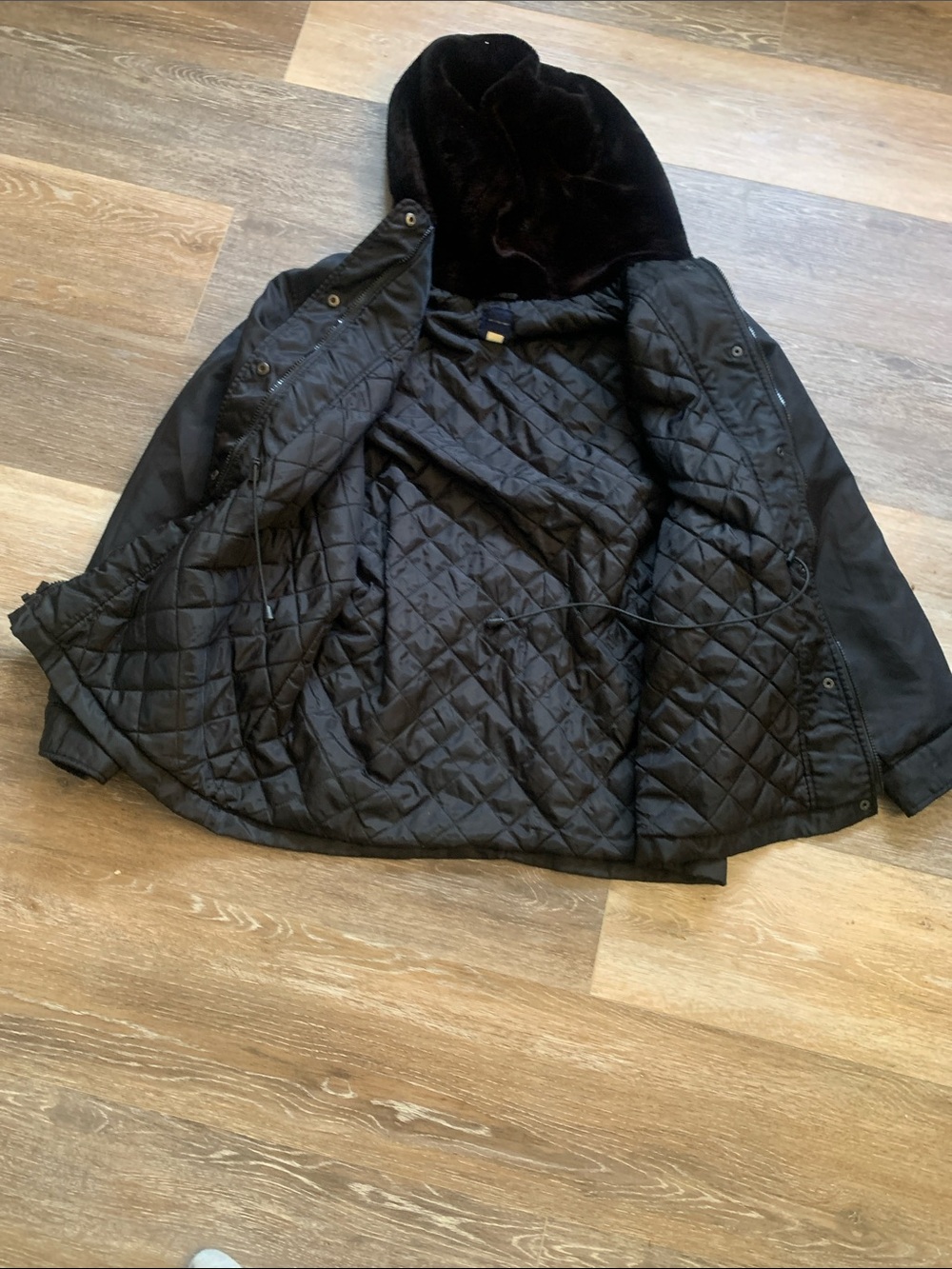 GAP Women's Black Hooded Drawstring Jacket - Picture 2 of 4